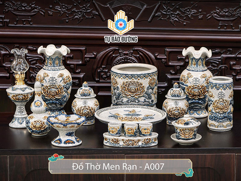 Bộ Đồ Thờ Men Rạn MR-A007