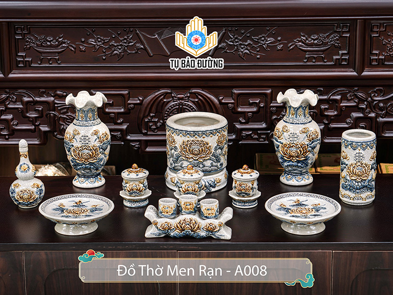 Bộ Đồ Thờ Men Rạn MR-A008