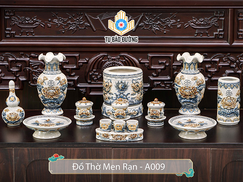 Bộ Đồ Thờ Men Rạn MR-A009
