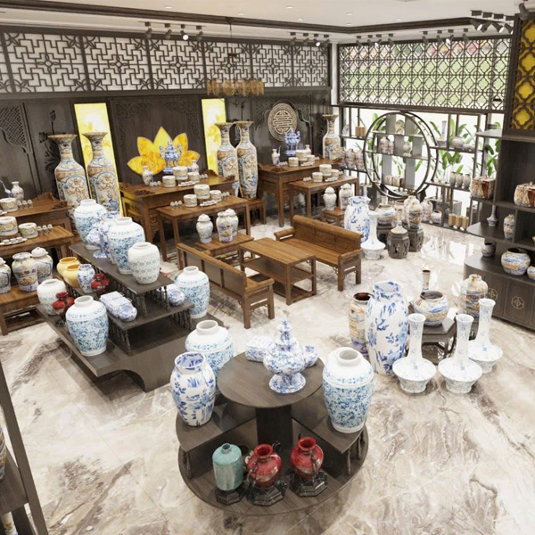 Showroom trưng bày sản phẩm gốm sứ Bát Tràng Tụ Bảo Đường