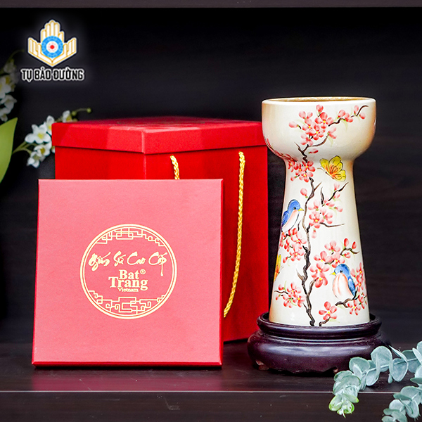 Bình Gốm Decor Hoa Đào Xuân - Gốm Sứ Bát Tràng