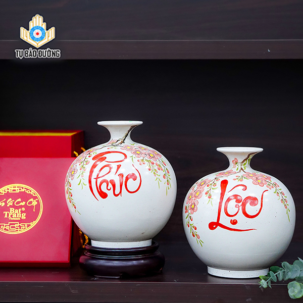 Bình Hút Lộc Đào Khai Phúc Lộc - Gốm Sứ Bát Tràng