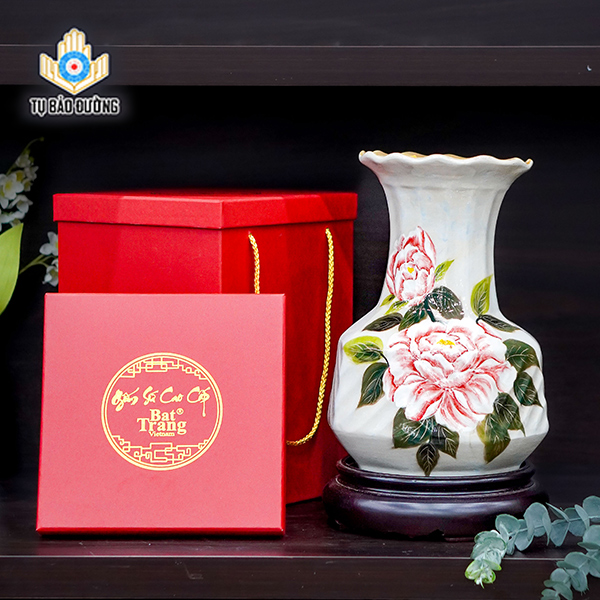 Lọ Hoa Decor Vẽ Hoa Hồng - Gốm Sứ Bát Tràng